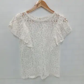 9.8 S691 지유 티셔츠 레이스 화이트 L