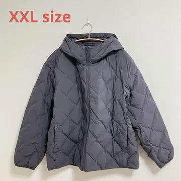 UNIQLO 빅 사이즈 퍼프 테크 후드티 여성용 다크 그레이
