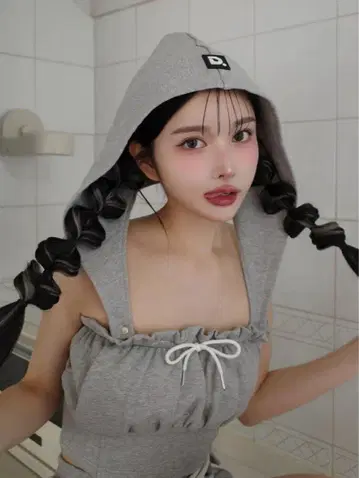 Darich 코르셋 후드 맨투맨 상의 GRY