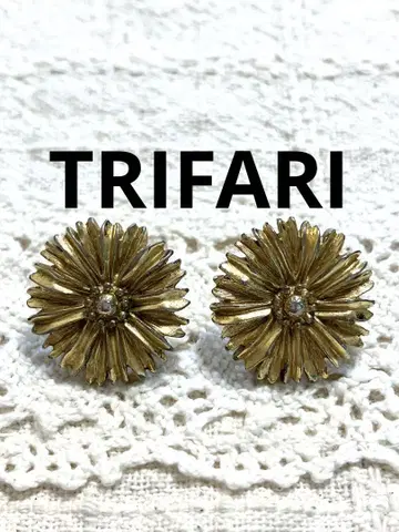 TRIFARI 플라워 귀걸이 빈티지 골드 데이지 마가렛
