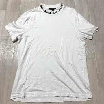 MICHAEL KORS 테이프 T셔츠 옷깃 리브 화이트 M