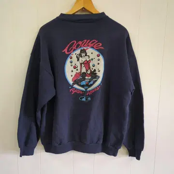 90s GOUGE sweat navy L made in USA
