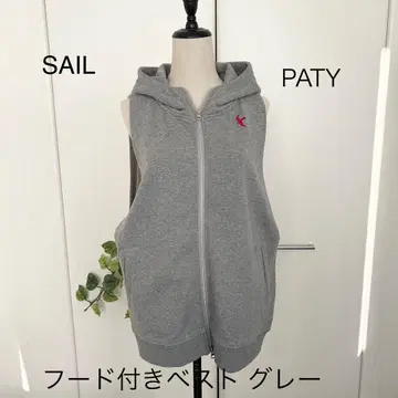 PATY SAIL 후드 부착 베스트 그레이 M 사이즈
