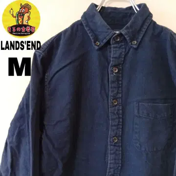 USA 구제 의류 LANDS'END 플란넬 셔츠 M 네이비