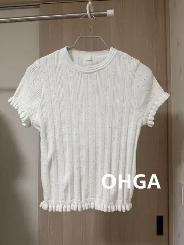 OHGA 스캘럽 니트 티