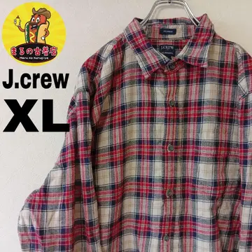 USA 구제 의류 J.crew 플란넬 셔츠 XL 레드 네이비 체크