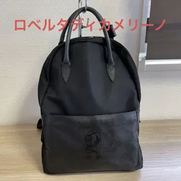 로베르타 디 카메리노 블랙 나일론 백팩 로고