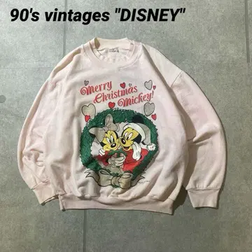90s 빈티지 Disney 디즈니 양면 프린트 라메 갸루 여성 빈티지