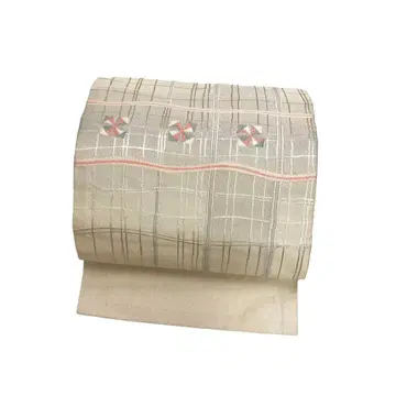 나고야 오비 격자 무늬에 풍차 은사 연색 KO-1199