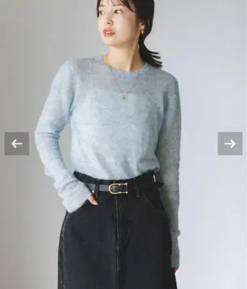 NOBLE 파인 알파카 울 시어 니트