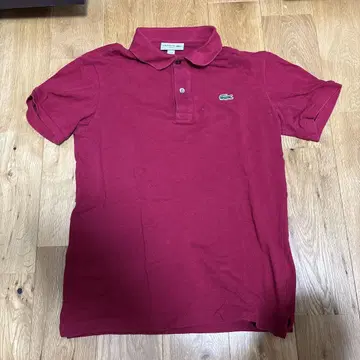 LACOSTE 빨간색 슬림핏 피케 셔츠 xs