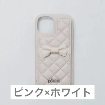 pium 바이컬러 리본 퀼팅 iPhone 케이스