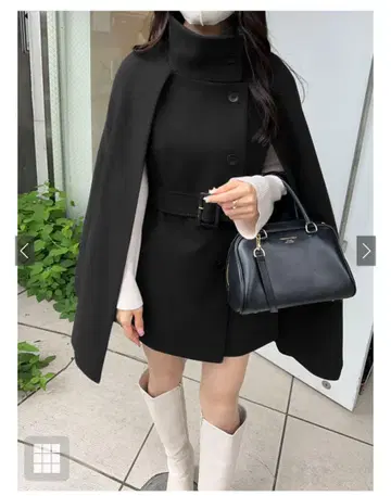 벨트 포함 하이넥 케이프 스코트[ze749]