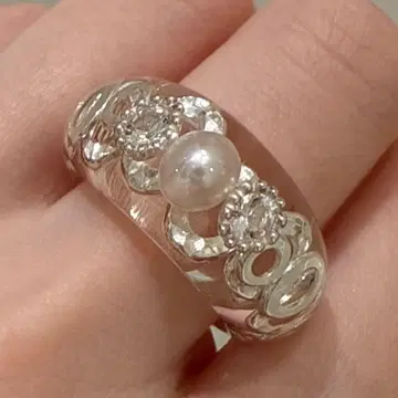 [ STAR JEWELRY ] 아크릴 펄 반지 실버925