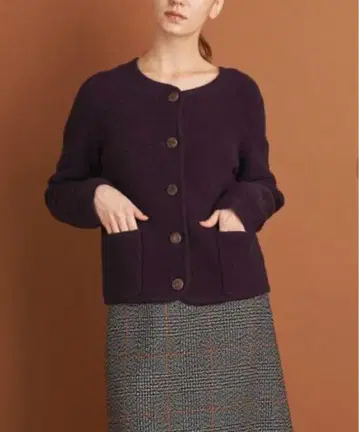 스티븐 앨런 KNIT JACKET 자켓 퍼플 여우 버튼