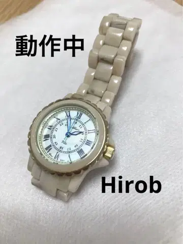 Hirob 슈르 메종 크림색 쿼츠 손목시계 아네트
