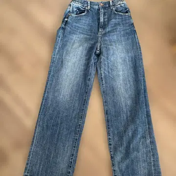 REDCARD TOKYO 다크 블루 스트레이트 데님 밑단 데미지 가공
