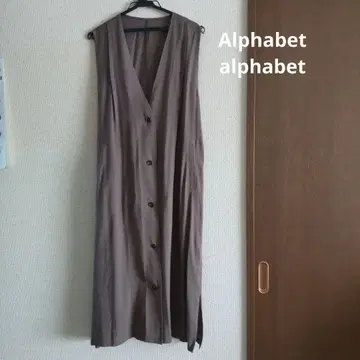 Alphabet alphabet 린넨 혼합 베스트풍 원피스