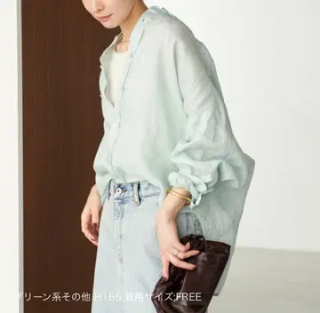 plage linen short 셔츠 그린 A