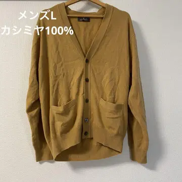새상품 REGIMENT 캐시미어 100% 베이지 V넥 가디건 L