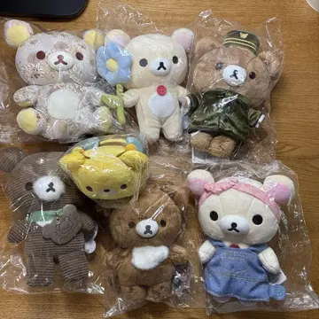 리락쿠마 코리락쿠마 차이로이코구마 봉제 인형 일괄 7점
