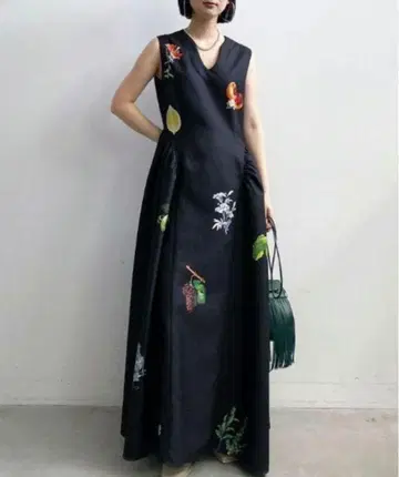 ELEANOR LINEN LIKE DRESS 아메리빈티지