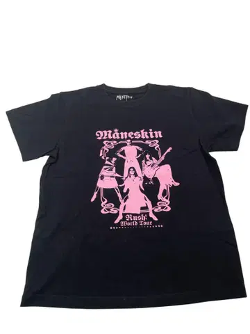 구제 의류 MANESKIN 티셔츠 블랙 S 한정판 티