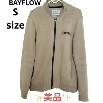새상품급 BAYFLOW 베이지 니트 블루종 남성용 S사이즈 로고 포함