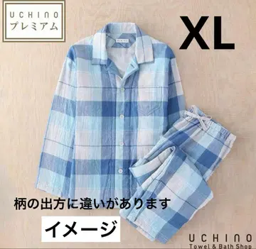 UCHINO 우치노 파자마 남성용 마쉬멜로우 거즈 체크 파자마