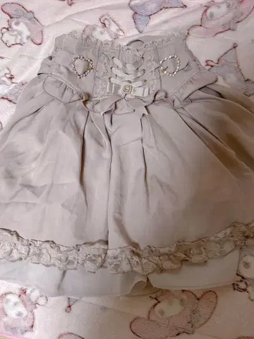 LIZLISA 리즈리사 레이스업 하트 카슈쿨 스커트 핑크