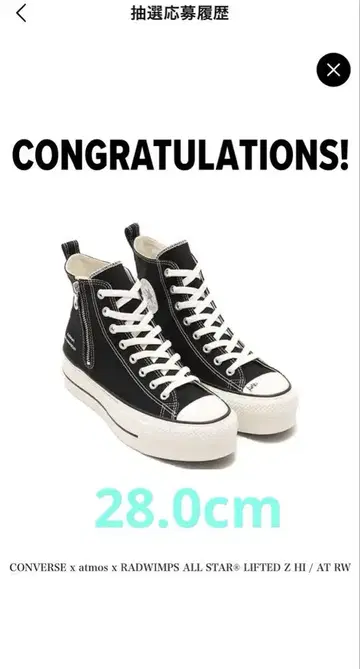 [ 28.0cm ] CONVERSE RADWIMPS ALL STAR