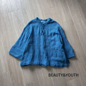 2024 BEAUTY&YOUTH 러셀 메쉬 V넥 풀오버