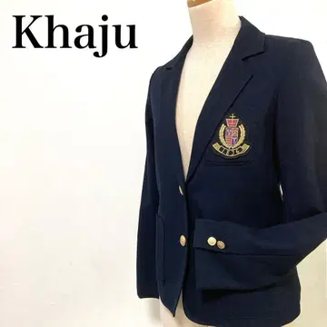 Khaju 테일러드 자켓 골드 버튼 네이비 블레이저 와펜 네이비