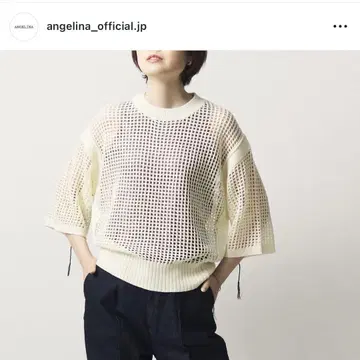 ANGELINA 로게이지 메쉬 니트