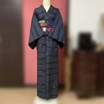 장미 패턴 오시마 명주 새상품급 리사이클