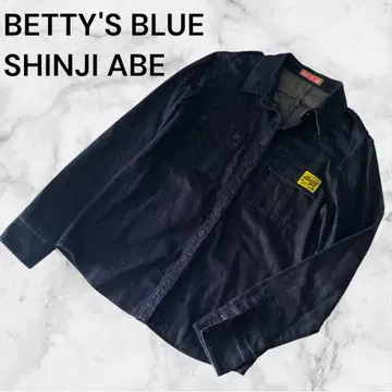 BETTY'S BLUE 긴팔 셔츠 데님 면 100%