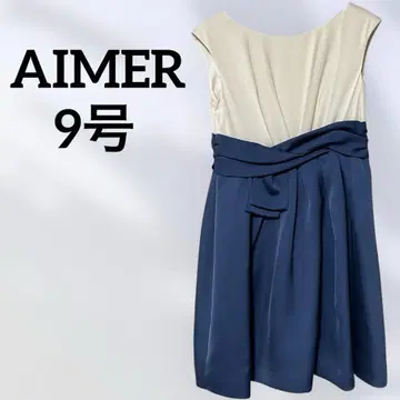 파티 드레스 AIMER(에메) 9호 무릎 기장 블루 화이트