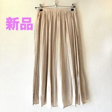 [ 새상품 ] LOUNIE 루니 새틴 플리츠 롱 스커트 아이보리