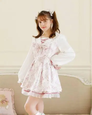 sewing bear 패턴 셋업 화이트