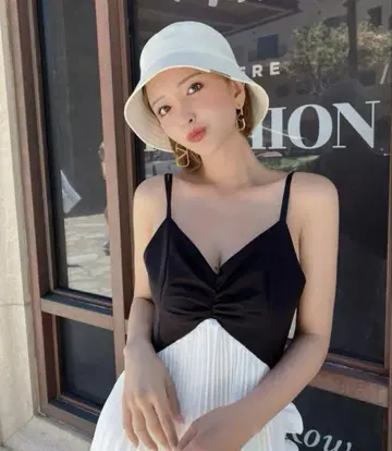 시이짱 시이짱 차광 모자 버킷햇 아이보리 화이트 버킷햇