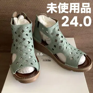 [ 미사용품 ] 4E 소가죽 펀칭 샌들 부츠 샌들 일본제 고베 신발