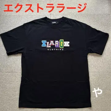 X-LARGE 엑스라지 와펜 자수 로고 블랙T셔츠 스트릿