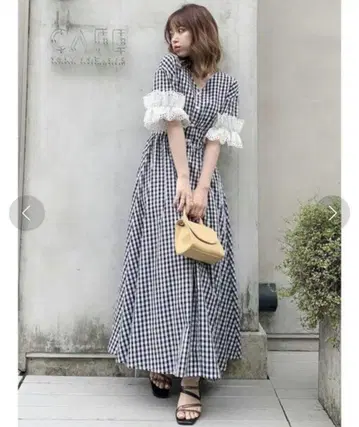 dazzlin 슬리브 코튼 셔츠 원피스