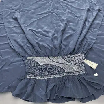 [ 미사용 새상품 ] 남성용 시보리 순수 실크 헤코 오비 네이비 색상
