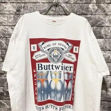 레어 Buttweiser T셔츠 XL 버드와이저 패러디 화이트 야마다 렌