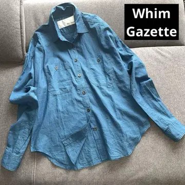 Whim Gazette 윔 가젯 코튼 긴팔 셔츠 인디고 파랑