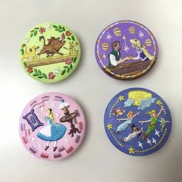 Disney 자수 캔뱃지 라푼젤, 피터팬, 앨리스, 라이온킹