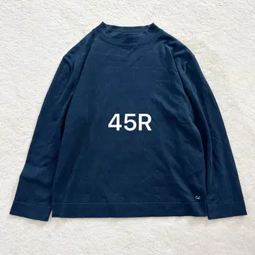 45R 45rpm 코튼 100% 다크 네이비 긴팔 롱 티셔츠