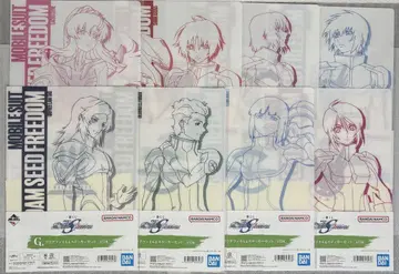 제일복권 건담 SEED FREEDOM G상 클리어 파일 & 스티커 8종