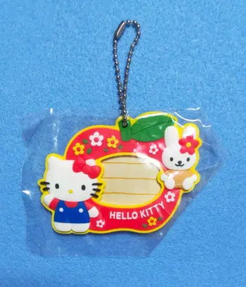 헬로키티 사과형 스티커 사진 스트랩 2003년 제조 새상품 미사용 레어